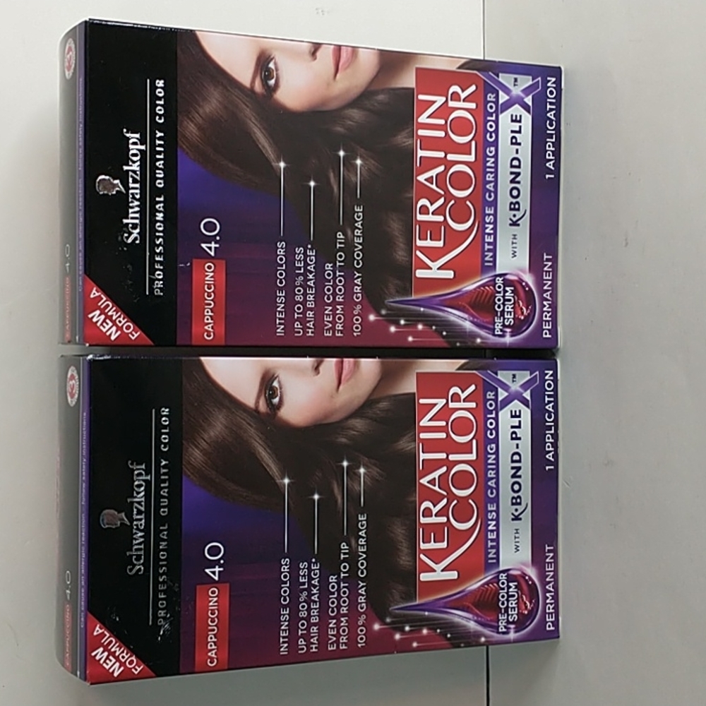 Schwarzkopf Hair Color Cappuccino 4.0 Two Packages.